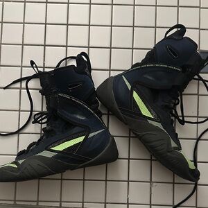 Nike Hyperko 2 Boxing Sneakers- Black and Neon Green High-Top Sneakers
